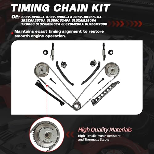Camshaft Rocker Arms Lifters Timing Chain Kit For Ford Lincoln 5.4L 04-12