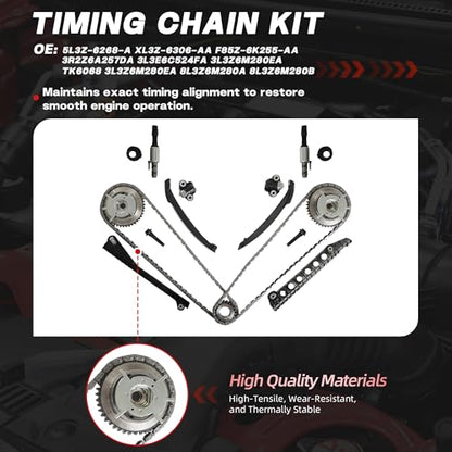 Camshaft Rocker Arms Lifters Timing Chain Kit For Ford Lincoln 5.4L 04-12