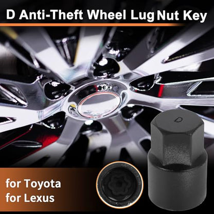 D Wheel Lock Lug Nut for Toyota for Lexus Anti-Theft Wheel Locking Nut Key Socket Removal Tool 1 Pc - size: Socket D