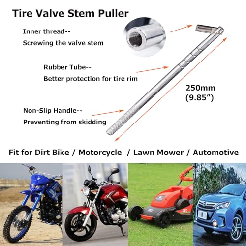 Dr.Roc Tire Valve Stem Puller Set –1 x Valve Stem Installer, 60 x Brass Ozone Resistant EPDM Snap-in Tire Valve Stem with Valve Core (15 x TR412,30 x TR413,15 x TR414), 1 x Valve Core Remover