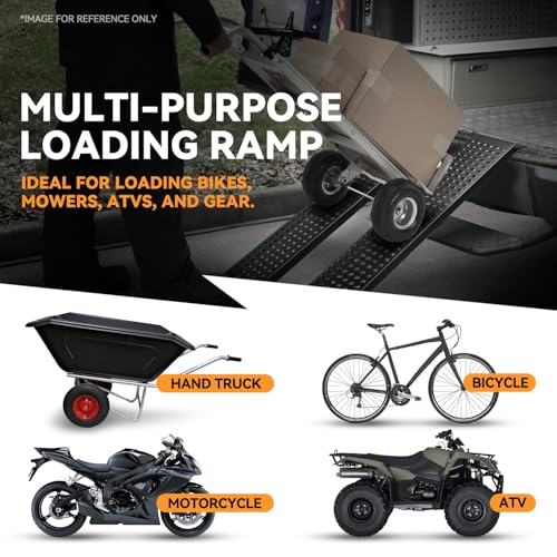 Auto Dynasty 2PCS 63" x 9" Heavy Duty Loading Ramps 880Lbs for Truck ATVs - size: 63" (Black)
