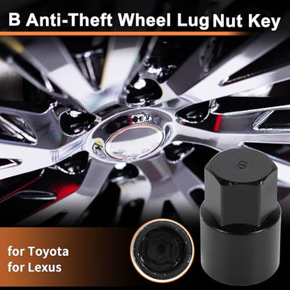 B Wheel Lock Lug Nut for Toyota for Lexus Anti-Theft Wheel Locking Nut Key Socket Removal Tool 1 Pc - size: Socket B