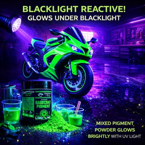 LiME LiNE Bright 90's Neon Basecoat Maker Pigment Powder, Automotive Grade Basecoat (Bright 90s Neon Green) - color: Bright 90's Neon Green