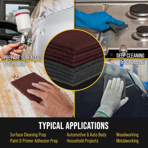 Dura-Gold Premium 6" x 9" Scuff Pads, 5 Each Maroon General Purpose & 5 - color: Maroon/Gray