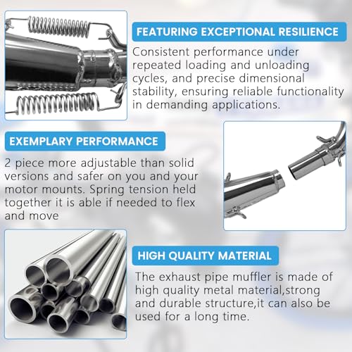 Performance Exhaust Muffler Expansion Chamber Pipe Silencer Gasket - size: Silver Split Pipe Muffler