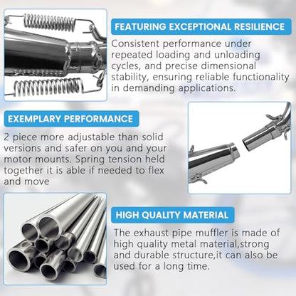 Performance Exhaust Muffler Expansion Chamber Pipe Silencer Gasket - size: Silver Split Pipe Muffler
