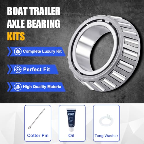XiKe 25580 25520 & LM67048 LM67010 Trailer Bearings Wheel Hub Kit, 4 Sets - size: 25580/20 ＆ LM67048/10 + Seal ID 2.125'' ＆ 2.250'', style: Pack 4 Set
