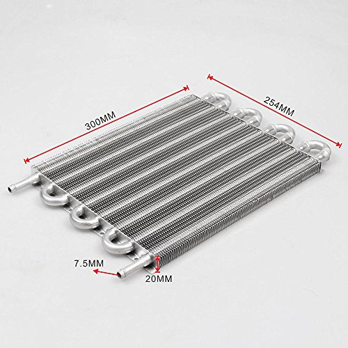 8 Row Aluminum Transmission Oil Cooler Universal 6 Pass Tube and Fin Transmission Cooler Kit