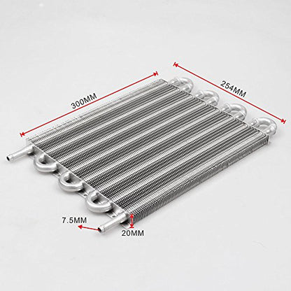 8 Row Aluminum Transmission Oil Cooler Universal 6 Pass Tube and Fin Transmission Cooler Kit
