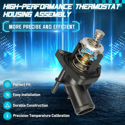 IRONTEK 902-2090 Engine Coolant Thermostat Housing for Cadillac Escalade Escalade ESV for Chevy Cheyenne Corvette Tahoe Suburban Silverado 1500 for GMC Sierra Yukon 12666569 15-11125 815-2007 12650534 - size: 902-2090