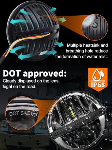 5.75" LED Headlight Reflector Hi/Lo H5001 H5006 Fit for Peterbilt 349 359 - size: 5.75 inch