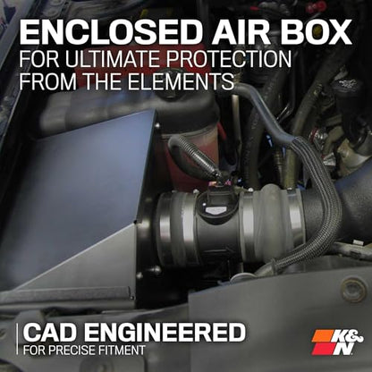 K&N Cold Air Intake System: High-Flow Air Filter, Increase Performance & Towing: Compatible with 2007-2008 Chevy/GMC/Cadillac Silverado, Suburban, Tahoe, Sierra, Yukon, Escalade, Avalanche, 57-3058