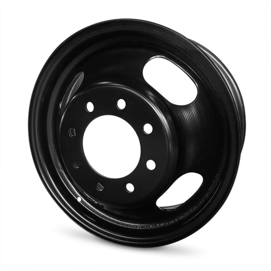 16 x 6.5 in Steel Wheel Rim 8 Lug 165.1mm 127mm Offset 116.7mm CB| Powder-Coated Black finish Fits GMC Sierra 3500 2001-2007 | New OEM Replacement | 22820200 - size: 16x6.5 in - Black