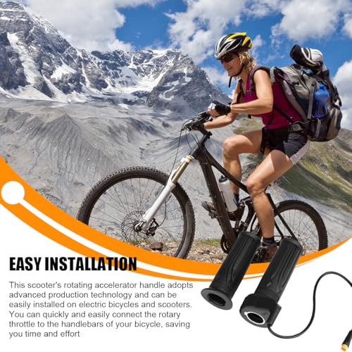 HZEL Ebike Throttle Grip, 1 Pair 20X 3 Pin Waterproof Electric Bicycle Full Twist Throttle Accelerator Handlebar Grip, Scooter Speed Controller Handle, Universal for E-Bike Motorcycle