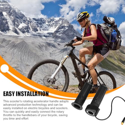 HZEL Ebike Throttle Grip, 1 Pair 20X 3 Pin Waterproof Electric Bicycle Full Twist Throttle Accelerator Handlebar Grip, Scooter Speed Controller Handle, Universal for E-Bike Motorcycle