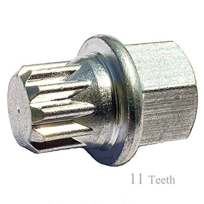 11 Splines Anti-Theft Wheel Lock Nut Key Adapter 8D0601139F001 Compatible with ABC 11 Teeth (Pointy) 1997-2007 VW Bettle Bora Golf Jetta Passat Audi A4 A6 S6 A8 TT SEAT Skoda