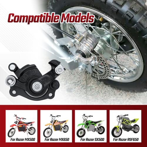 Front Rear Disc Brake Caliper Pads Assembly for Razor MX650 MX500 - color: Black