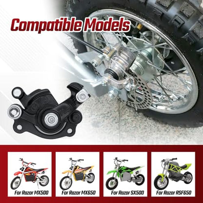 Front Rear Disc Brake Caliper Pads Assembly for Razor MX650 MX500 - color: Black