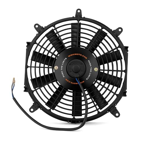 Mishimoto MMFAN-12 Slim Electric Radiator Fan, 12" Universal Fit, 12.25 Volts, Black