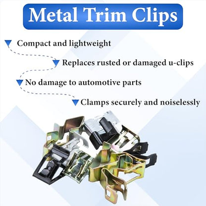 240 PCS 12 Sizes Auto Car U-Clips, Metal Trim Clips, Trim Moulding Clip Kit