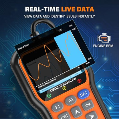 BluSon YM319 OBD2 Scanner Diagnostic Tool with Battery Tester, Scan Tool - color: Orange