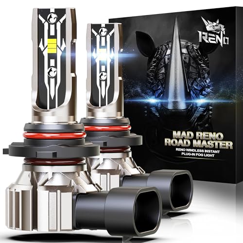 RENO 9005 Bulb, Fanless HB3/9005 Light Bulbs 800% Brighter 6500K Fog Bulb - size: 9005