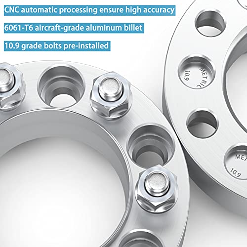 5x4.5 Wheel Spacers 1" (25mm),1/2"-20 Studs, 70.5mm Bore for Mustang Ranger
