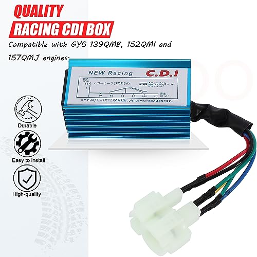 Racing 6 Pins AC CDI Box for GY6 50cc - 70cc 80cc 90cc 110cc 125cc 150cc Scooter 4-Stroke Engine ATV Go Kart Moped Quad Pit Dirt Mini Pocket Bike Chopper 6-Pin 139QMB 152QMI 157QMJ - size: 6 pin