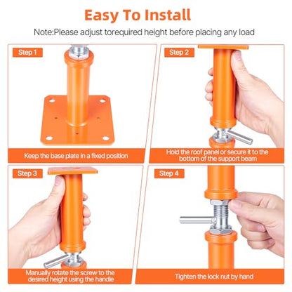 4PCS House Jacks for Leveling Crawlspace 17''-31''Adjustable Floor Support - size: 17''-31''