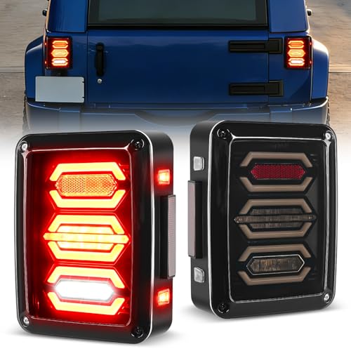 Nilight JK Tail Light LED For 2007-2018 Jeep Wrangler JKU DOT APPROVED - color: JK 2007-2017 Tail Light