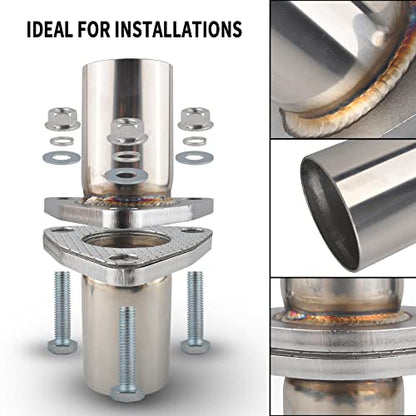 Exhaust Flange Bolts Quick Fix Repair Pipe Kit w/Gasket & Hardware, 1.75'' Inch ID 3 Bolts T304 Stainless Steel Universal Flange Replacement Kit - size: 1.75"ID-3 Bolts