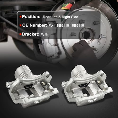cciyu Rear Left & Right Disc Brake Calipers Assembly 18B5118 18B5119 - size: Rear[18B5118+18B5119]
