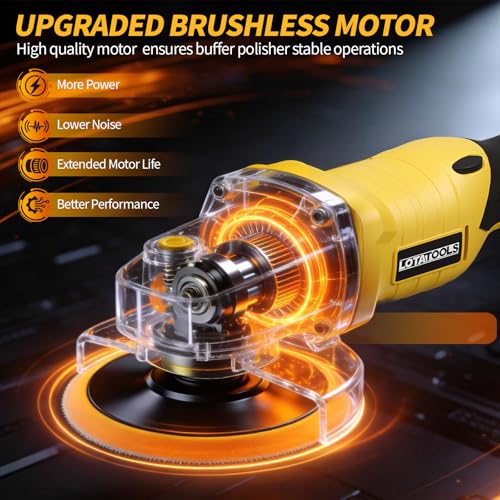 Polisher for Car Detailing to 5500Rpm (Yellow, Upgraded Version) - color: Yellow, Upgraded Version