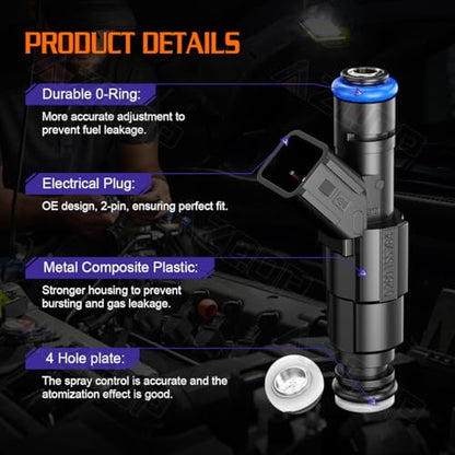 4 Holes Fuel Injectors For Dodge Ram 1500 2500 3500 5.2L 2000-2003 - size: For Dodge Ram 1500 2500 3500 5.2L (2000-2003)