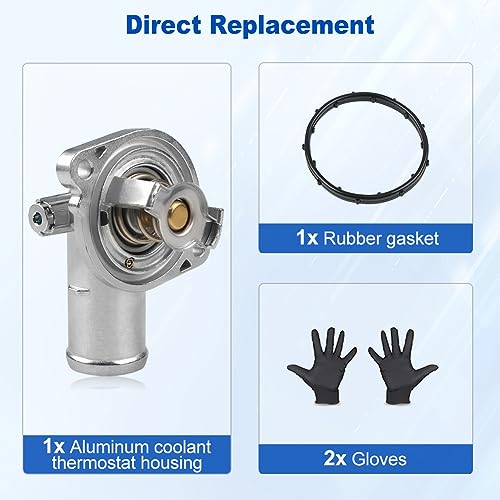 WMPHE Aluminium Engine Coolant Thermostat Housing Compatible with 2011-2019 Dodge Journey/Grand Caravan, 2011-2016 Chrysler Town & Country, 2011-2014 Dodge Avenger/VW Routan Replacement for 5184570AH - size: 902-3036