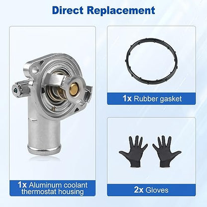 WMPHE Aluminium Engine Coolant Thermostat Housing Compatible with 2011-2019 Dodge Journey/Grand Caravan, 2011-2016 Chrysler Town & Country, 2011-2014 Dodge Avenger/VW Routan Replacement for 5184570AH - size: 902-3036