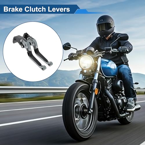 Brake Clutch Levers for Yamaha YZF-R7 2021-2025 Head Black Handle - color: Titanium Head Black Handle