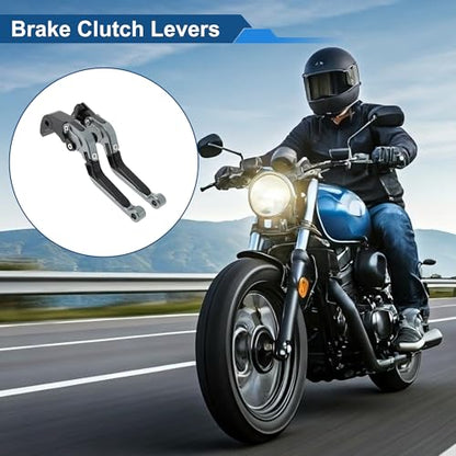 Brake Clutch Levers for Yamaha YZF-R7 2021-2025 Head Black Handle - color: Titanium Head Black Handle
