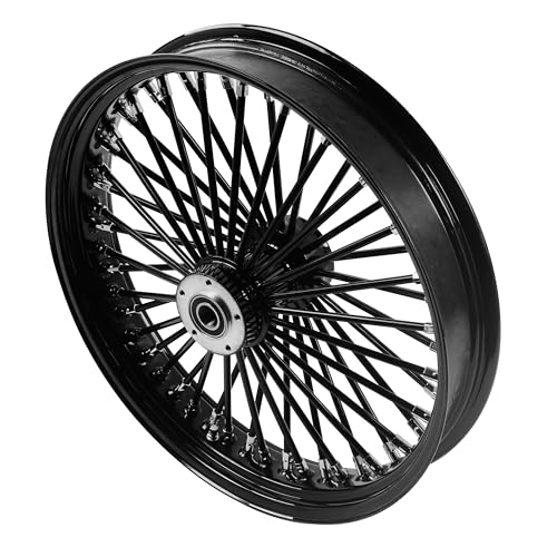 FatFlex Front Wheel for Harley Touring 2000-2007 21” Black Dual Disc - style: 21*3.5'' Black Spokes & Black Rims
