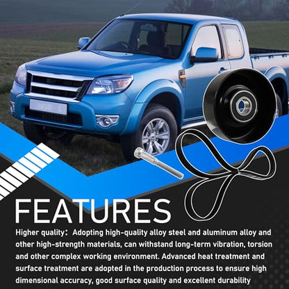 Serpentine Drive Belt Tensioner Pulley Idler Pulley Fit for Ford