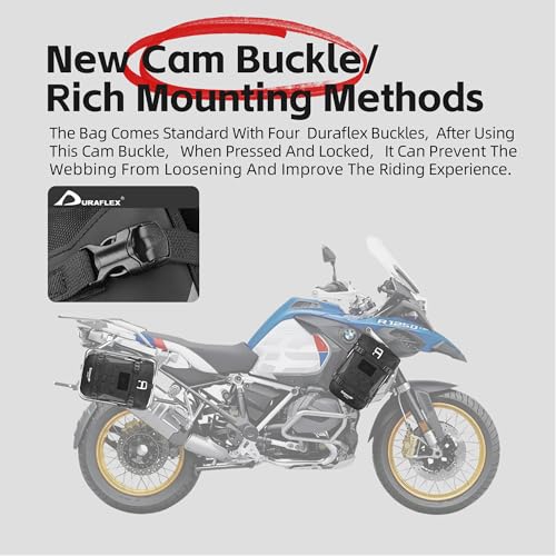 Rhinowalk Motorcycle Crash Bar Bag Waterproof 6L Motorcycle Frame Bag Saddle Bag Side Bag with Shoulder Strap (Black, 7L) - color: Black 7L