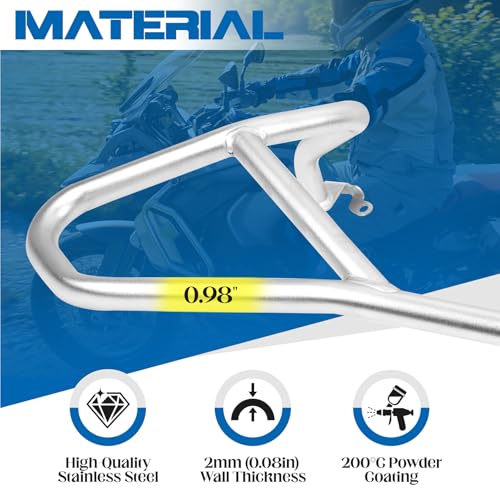 Motorcycle Lower Engine Guard Crash Bars for R1250GS 2018-2024 Stainless Steel Subcage Bumper Body Frame Falling Protector，Silver - color: Silver-Lower