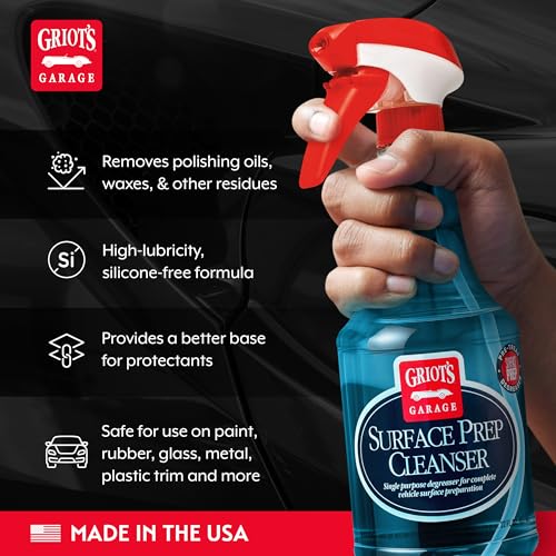 Griot's Garage Surface Prep Cleanser for Car Detailing and Cleaning – Dirt, Grime, Wax and Grease Remover – Use Before Applying Protective Surface Coatings, 10989, 22 oz - size: 22 Fl Oz (Pack of 1)