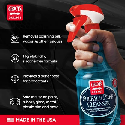 Griot's Garage Surface Prep Cleanser for Car Detailing and Cleaning – Dirt, Grime, Wax and Grease Remover – Use Before Applying Protective Surface Coatings, 10989, 22 oz - size: 22 Fl Oz (Pack of 1)