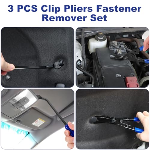 17Pcs Hook and Pick Tool Set with Scraper Auto Clip Removal Plier Fastener Remover Rivets Puller Mechanic Car Trim Removal Tool Kit Gasket Telescoping Magnetic Pickup Hand Automotive Tools(Blue) - color: Blue- 17 Pcs Auto Pick and Hook Set