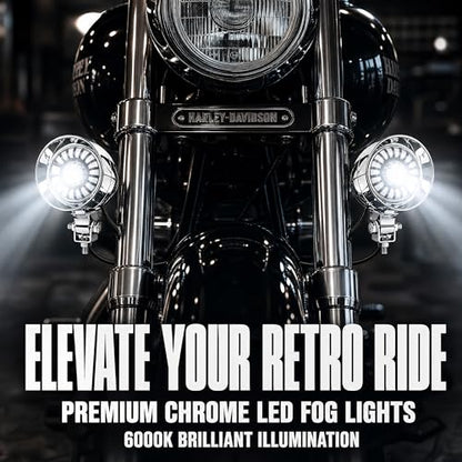 4.5 Inch 2 Pcs Chrome LED Motorcycle Fog Passing Lights - color: Multcolor Lights