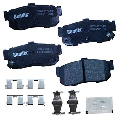 Bendix Priority1 CFC540 Ceramic Rear Brake Pads for Select Models INFINITI G20, I30, Nissan Altima, Altra EV, Maxima, Sentra - size: CFC540