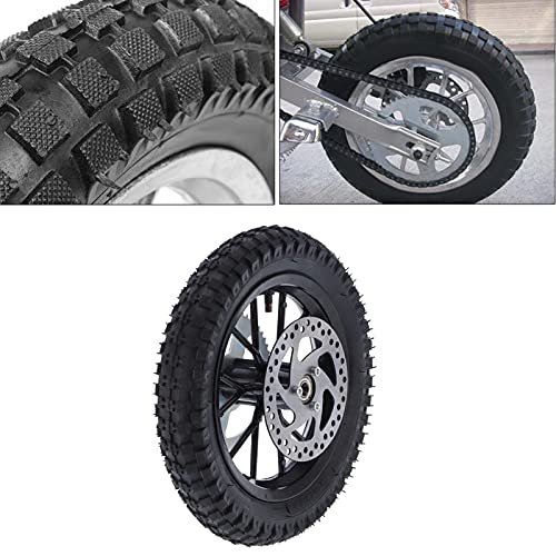 Acouto Pocket Bike Rear Wheel 12.5x2.75in for Coolster 2 Stroke Mini Dirt Bike QG50 Rear Back Wheel Tire Rim Disc Brake Assembly