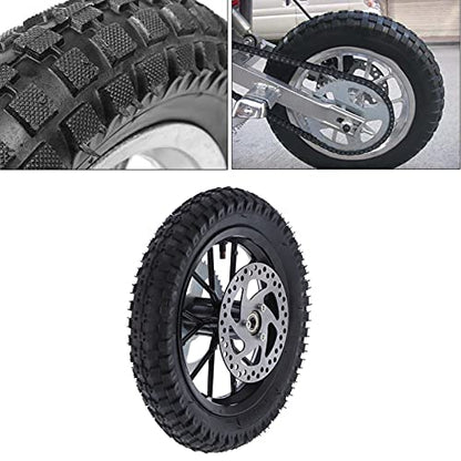 Acouto Pocket Bike Rear Wheel 12.5x2.75in for Coolster 2 Stroke Mini Dirt Bike QG50 Rear Back Wheel Tire Rim Disc Brake Assembly