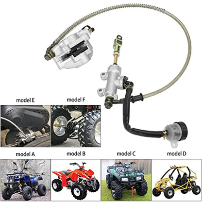 FVRITO Rear Foot Disc Hydraulic Brake Master Cylinder Caliper Assembly for 150cc 200cc 250cc Taotao Coolster Roketa Vitacci Peace SunL RPS Icebear Chinese Go Kart ATV Quad 4 Wheeler Dune Buggy